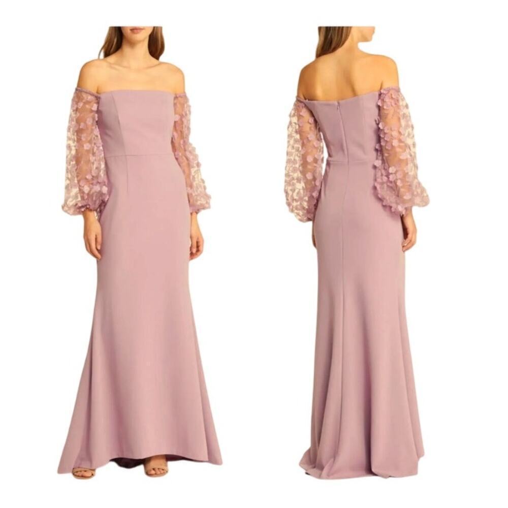 NWT Eliza J off shoulder lavender floral wedding gown dress size 12